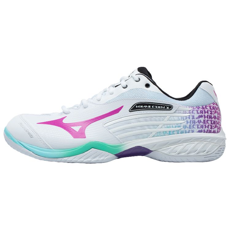 Mizuno Wave Claw 2 Lightweight Shock Absorbing Non-Slip Breathable Low-Top Badminton Shoes Unisex sneaker White Purple 71GA211030