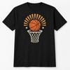 Retro Basketball Hoop Graphic T-Shirt Unisex Sports Fan Tee