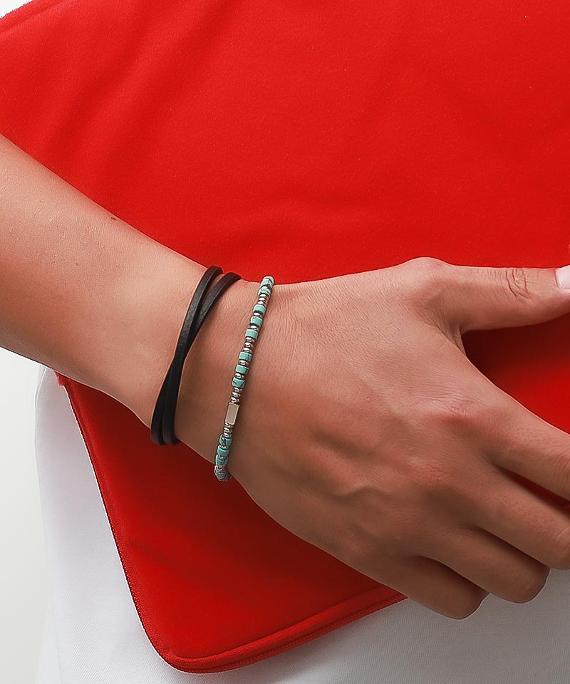 Blancier Voltige Bm268B1300 Simple Layered Cowhide Bracelet