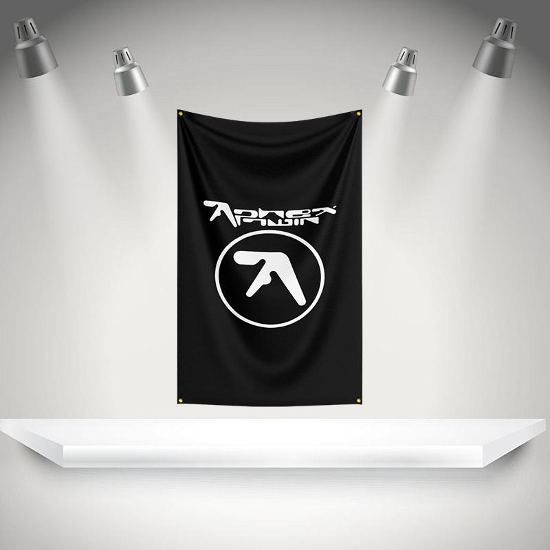 A-Aphex T-Twin Flag Rock Music Band Banner HD Printing Tapestry Exhibition, Music Band Fans, Garage Decor