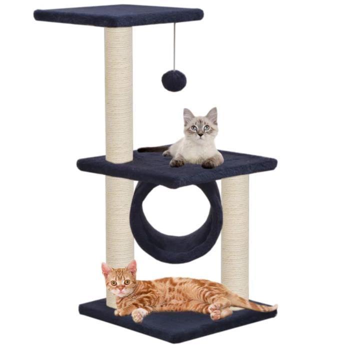 VidaXL Arbre à chat avec griffoirs en sisal 65 cm Bleu foncé