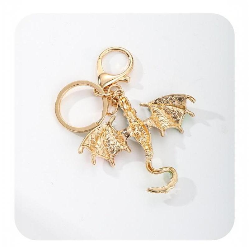 Fantasy Drachen Emaille Schlüsselanhänger Set Wyvern Schlüsselring Tasche Anhänger Auto Schlüssel Zubehör Geschenk