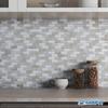 M MOFIT Tile Stickers for Kitchens and Bathrooms Waterproof Mosaic Subway Tile Wall Panels 5 Marble-Look - (Light Gray, Panels)