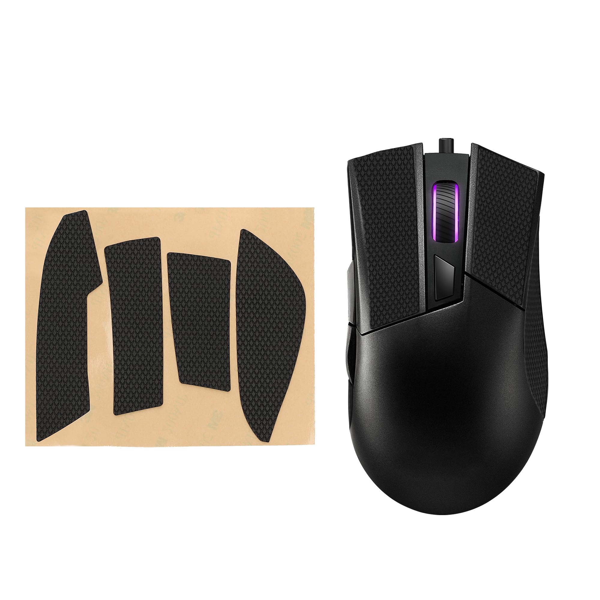 

kwmobile Mouse Grip for ASUS ROG Gladius II - Anti-Slip Grip Tape, Pre-Cut, 0.5mm Thick, Black