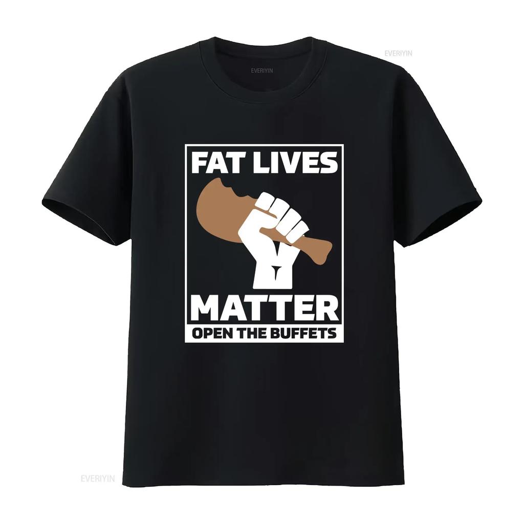Funny Sarcastic Fat Lives Matter Fried Chicken Print Casual Streetwear T Shirt vintage Washed Versatile designer clothes