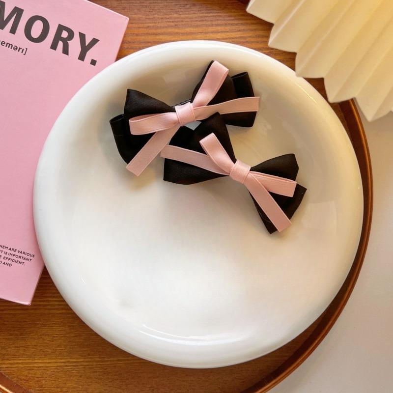 

Французская милая заколка для волос с бантом для девочек, корейский стиль, головной убор с двойным хвостом, милый заколка для волос с двойным бантом a pair чёрный