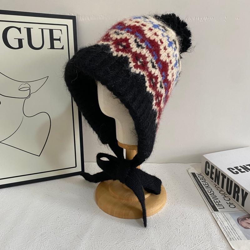 

JYL TS DIY Fair Isle Beanie Women Winter Fleece Warm Ski Hat Acrylic 1222Mao12694 ультрамарин