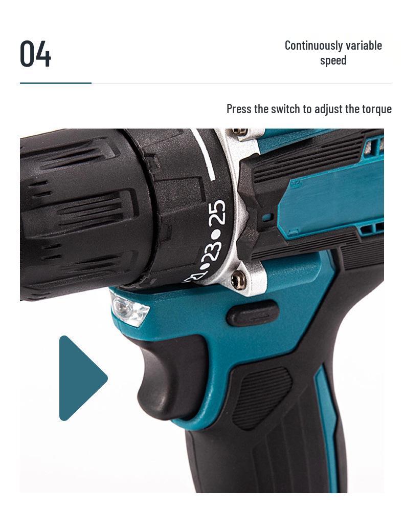 10mm High-Speed Brushless Dual-Speed Handheld Lithium Battery Drill for Metal & Electricians