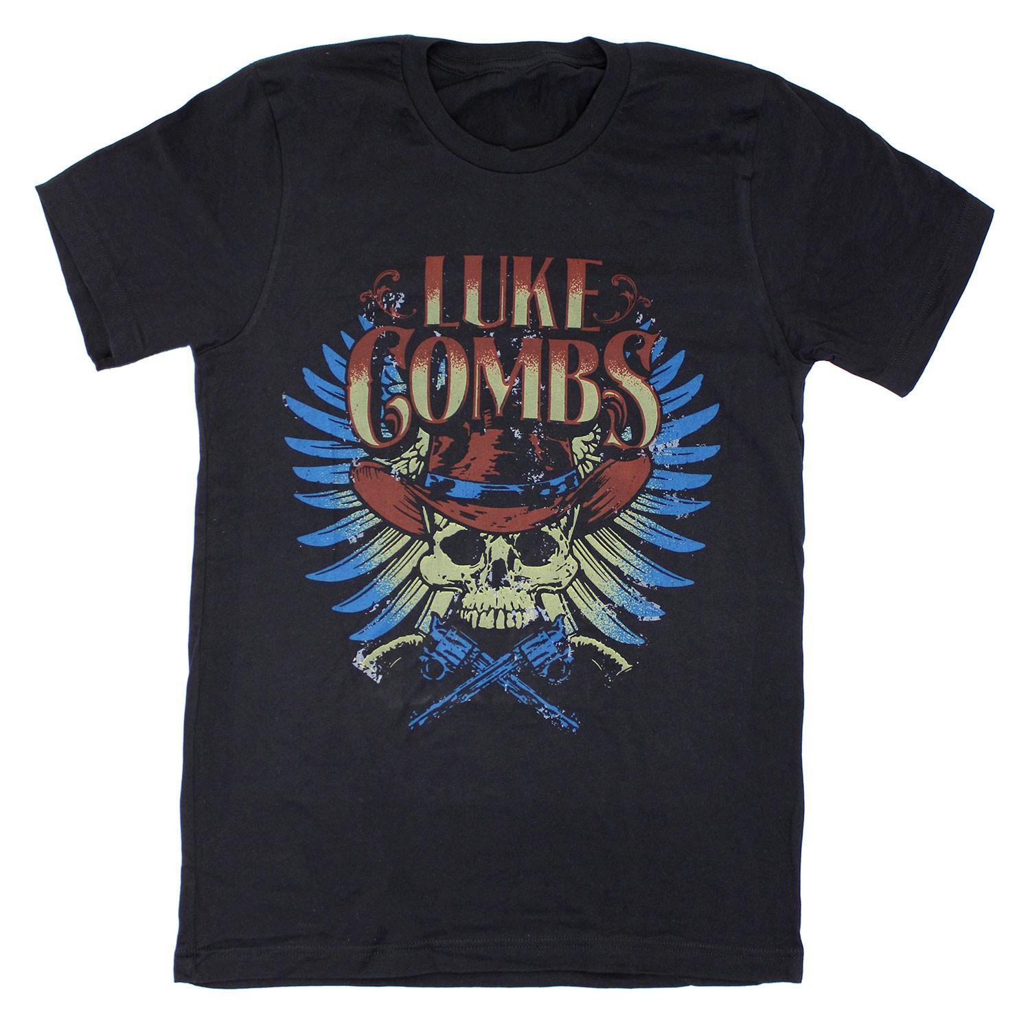 Men s Luke Combs Cowboy Skeleton T-shirt X-Large Black 4XL