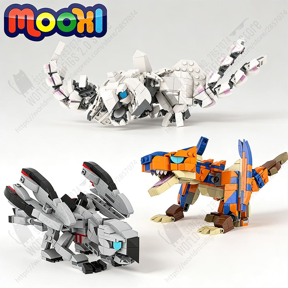 MOOXI Action Game Series Dragon Monster Anime Figures Building Blocks Adults Set MOC Bricks DIY Assembly Kids Toys Birthday Gift