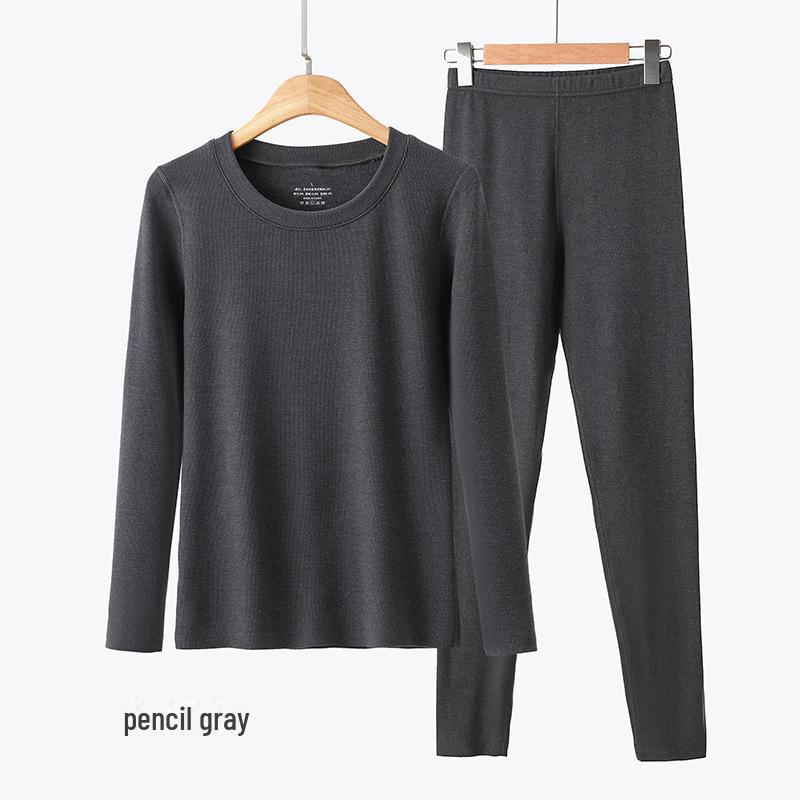 Women's Seamless Thermal Fleece Underwear Suit with Hyaluronic Acid - Slim Fit, Plus Size, Autumn Pants