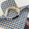 Driving Korean Style Headscarf Baseball Hat Plaid Breathable Triangle Headscarf Hat Sunshade Cotton Strappy Bandana Cap Women