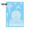 Eco-friendly Tattoo Sticker White Lace for Women, Temporary Face Body Skin-friendly Arm, Waterproof Fake Decal Wedding Party Festival Safe Tattoos