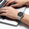Men's Quartz Watch with Subdials Analog Wristwatch with Date-Display Waterproof Luminous Chronograph Dress Watches Stainless Steel Band