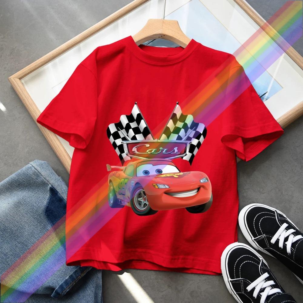 Summer 2026 Summer New Car Lightning McQueen All Matching T-shirt Clothes Around Short-sleeved Boys and Girls
