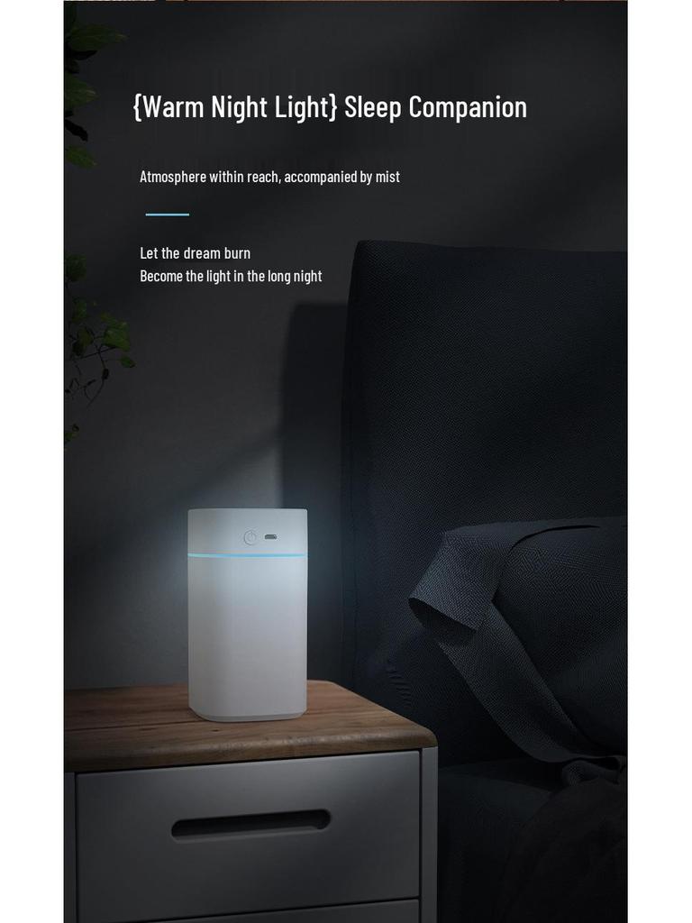 Compact USB Aroma Diffuser & Humidifier with Night Light for Home, Bedroom, and Car