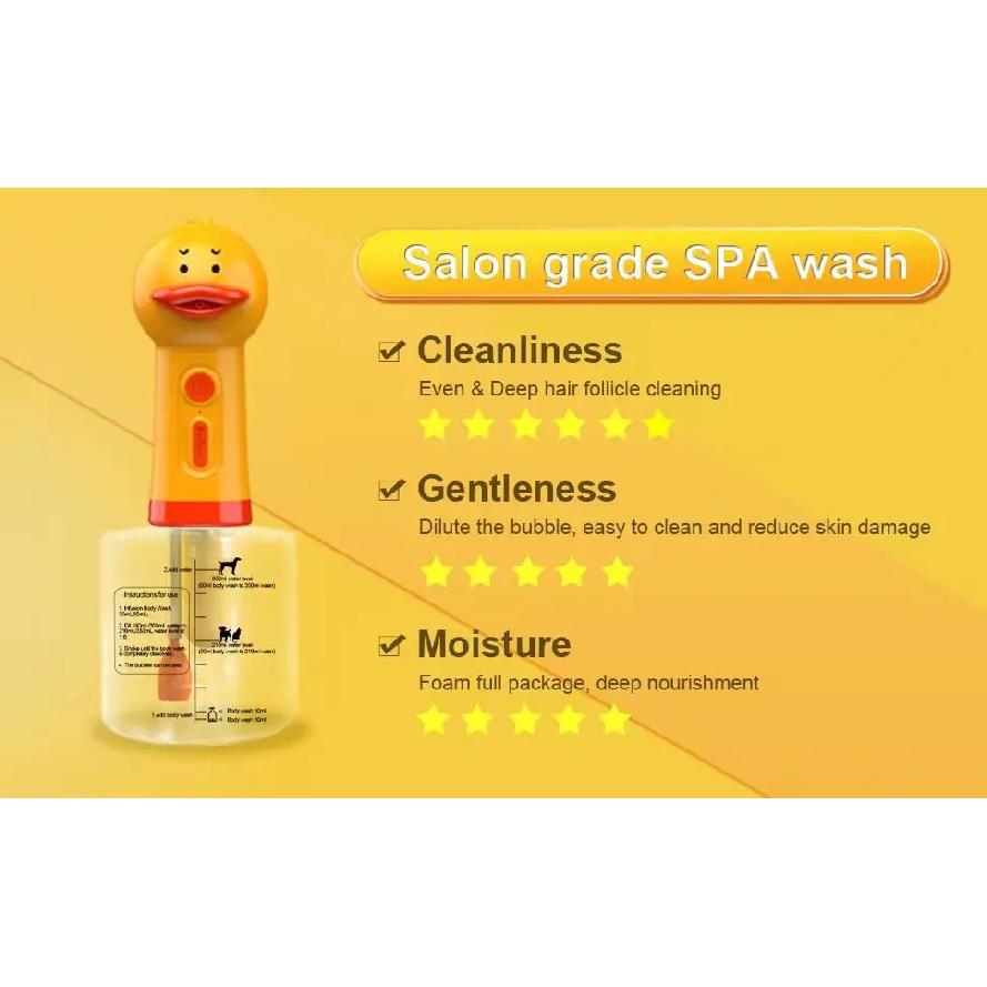 Yellow Duck Electric Foam Machine ,Handhold Automatic Soap Dispenser Foam Machine Launcher For Cat & Dog Bathing Pet Accessories