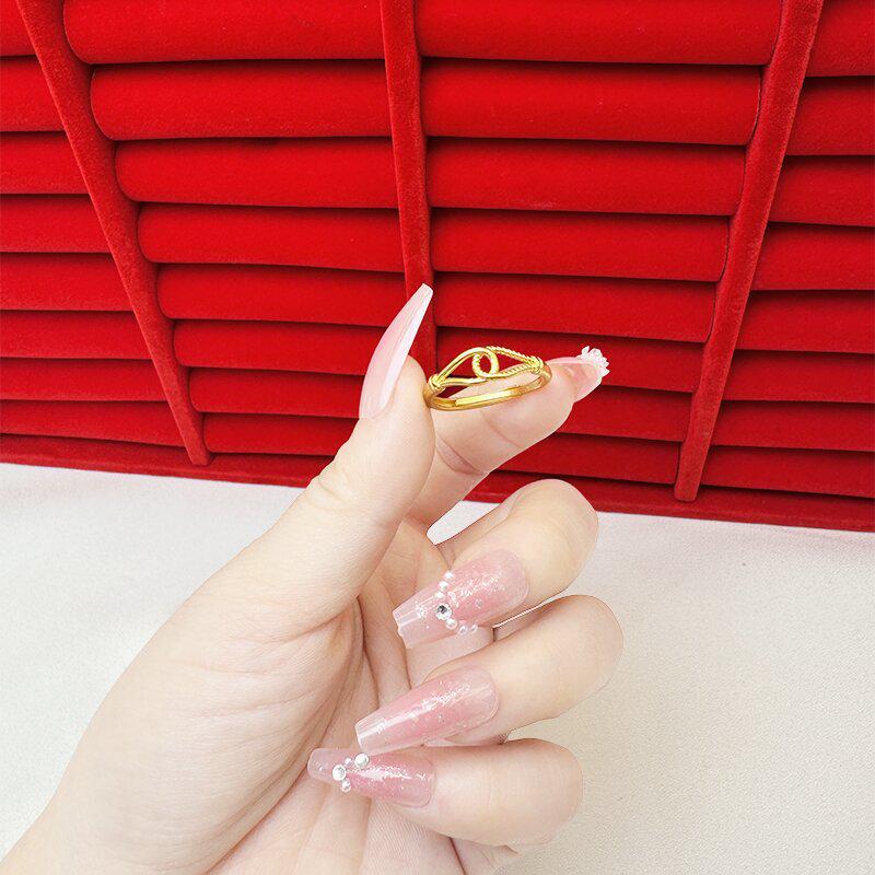 Exquisite Sand Gold Open Ring for Women: High-End Niche Design, Light Luxury Style, Long-Lasting Color, Imitation Gold.