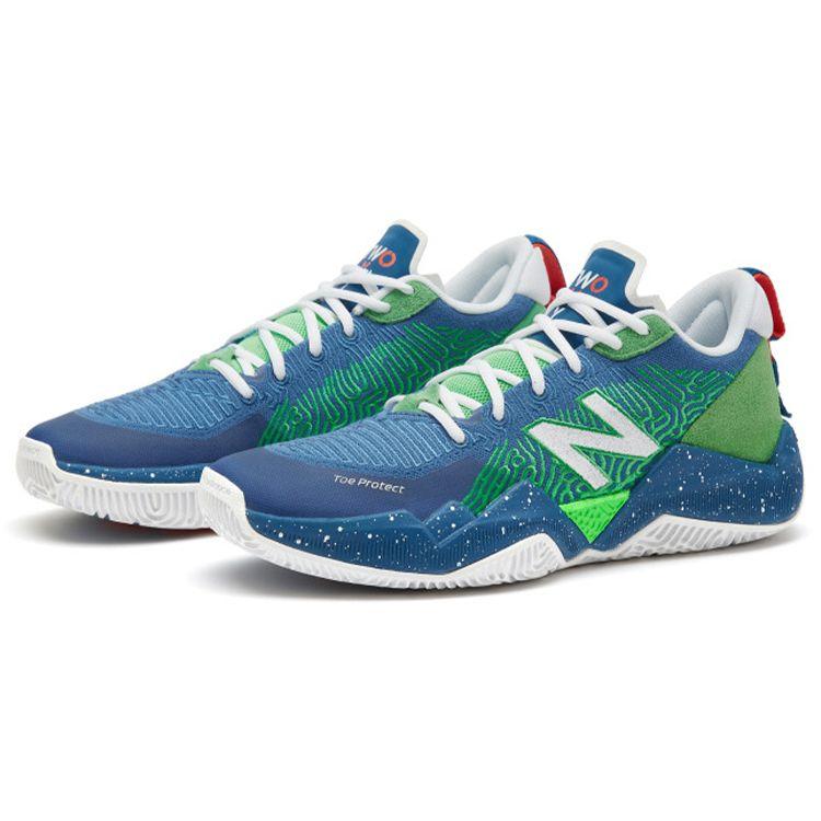 New Balance Nb 2Wxy 1 Low Fabric Pigskin Mesh Comfortable Versatile Mid-Top Retro Basketball Shoes Men Sneaker Blue Green BB2WXYLO