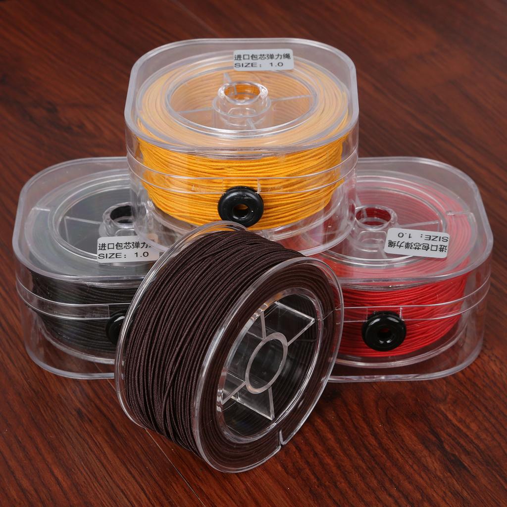 0.8-1.5mm DIY Beading Stretch Rubber Band Elastic Thread Cord with Box Round Beading Wire Jewelry Making