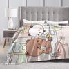 Bubu Dudu Throw Blanket for Couch Soft Cozy Plush Blanket Kawaill Couple Bears 50x60 Inches Multi-size Bedspread for All Seasons