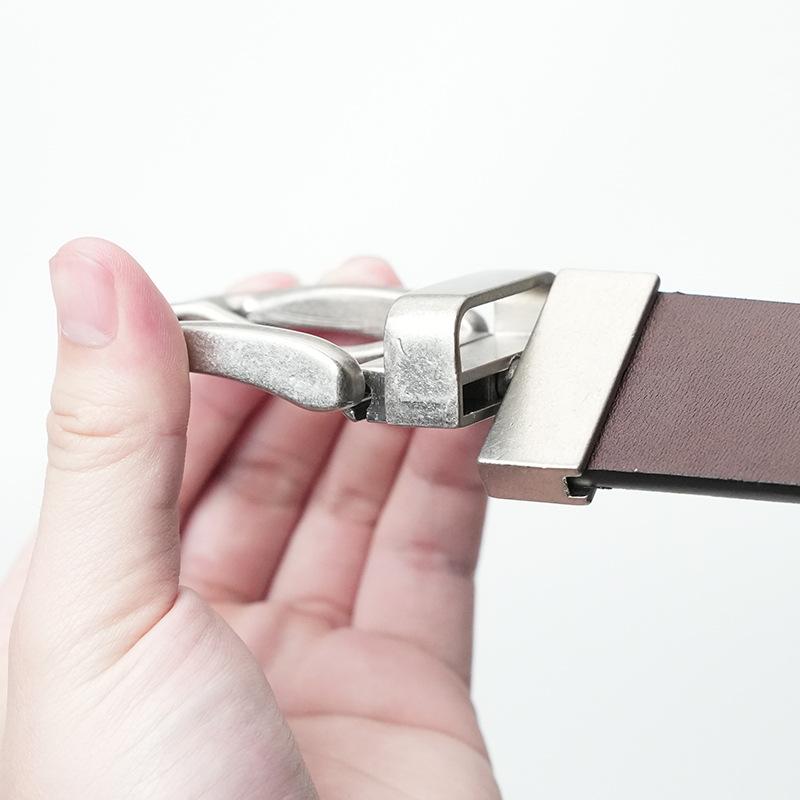 New Men's Cowhide Belt, Rotating Dual-purpose Pin Buckle Genuine Leather Belt, Casual Men's Trouser Belt