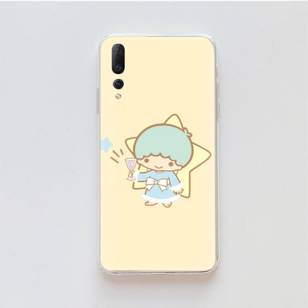 Transparent Case for Samsung A04 A14 A23 M33 M53 Realme 10 9 C35 C55 VIVO X80 Infinix Hot 30 Note 11 Tecno Spark 8P Pro L-31 Cute Little Twin Stars