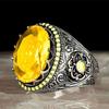 Mens 2023 Red Emerald Inlaid Ring Turkey Retro Domineering Personality Ring To Attend The Banquet Highquality Jewelry