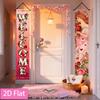 Door Couplet Banner 2pcs Polyester, 30x180in Red for Valentine's Day & Garden