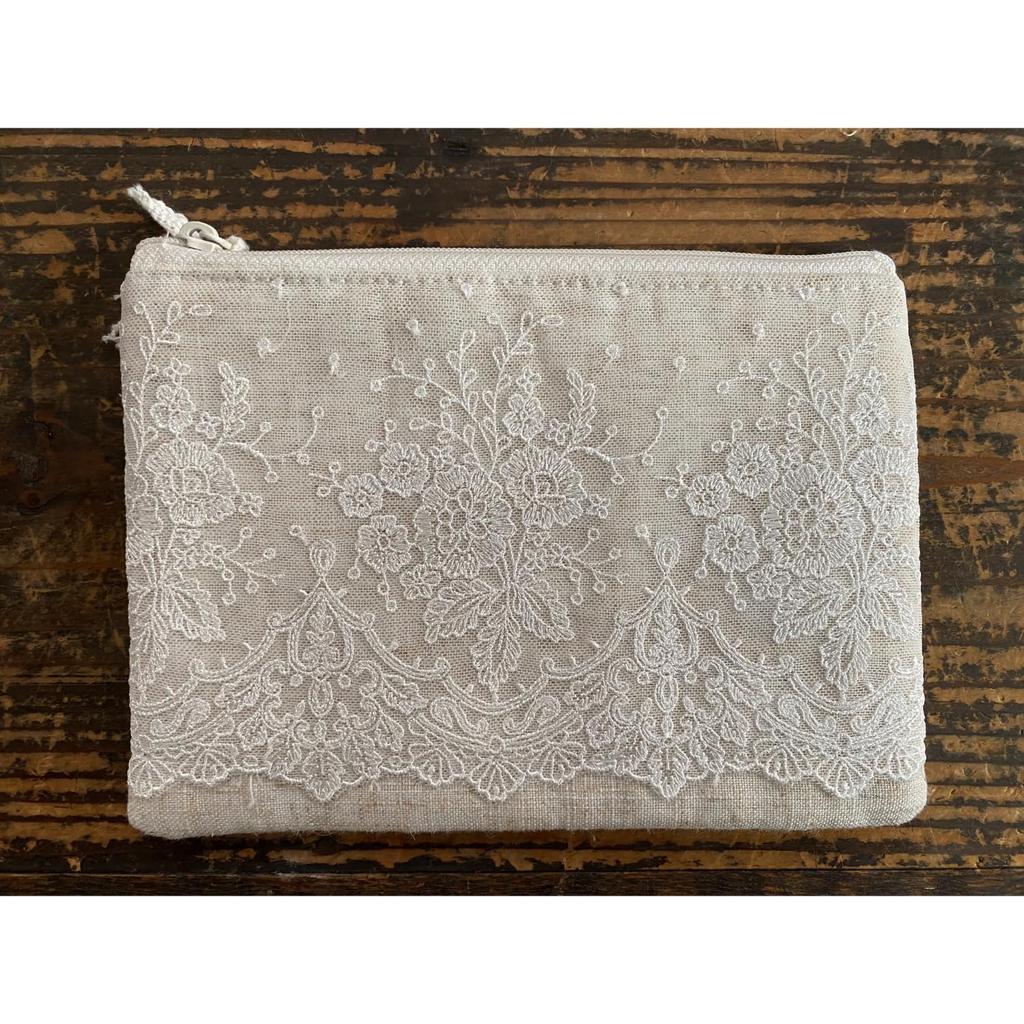 Vivienne Fleurette Series Flat 12 X 18 Lace Small Item WK3260A1 Pouch, Cm, Ivory, Embroidery, Case,