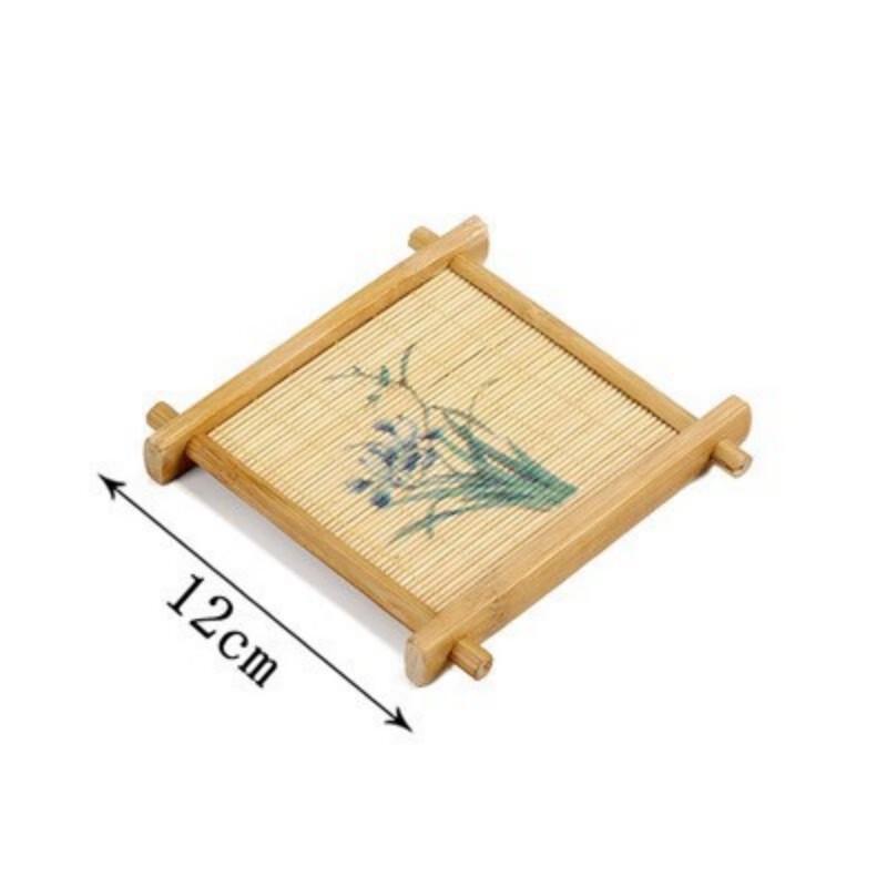 

TLAKEHO Bamboo Knot Pattern Coaster & Trivet Set