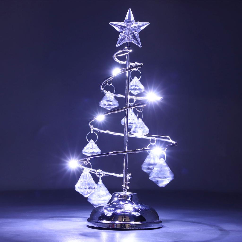 Christmas Tree Lamp Decoration LED Xmas Tree Type Night Lights Small Crystal Decorative Ornament For Gift Happy New Year