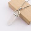 Handmade Amethyst Rose Quartz Hexagonal Pillar Pendant Necklace (N760)