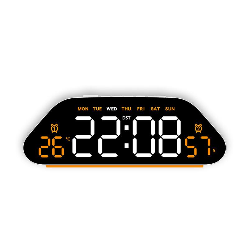 Simple LED Electronic Alarm Clock Silent Living Room Wall Clock Multi-function Temperature and Humidity Display Large Screen Digital Clock 1110