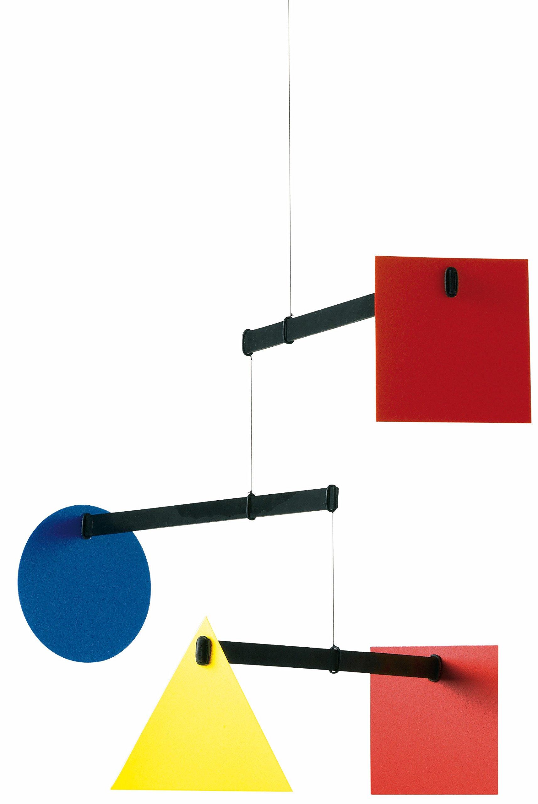 

Large Abstract Bauhaus Hanging Mobile 38 inches Beech Wood and Plastic Handmade in Denmark by Flensted - - -