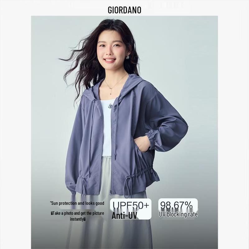 Giordano Women s Loose Fit Hooded Sun Protection Jacket L