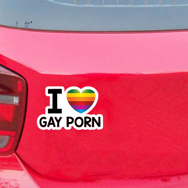 Car Bumper Sticker I Love Gay Porn Funny Bicycle Stickers Autocycle Exterior Decoration Accessory Car Sticker