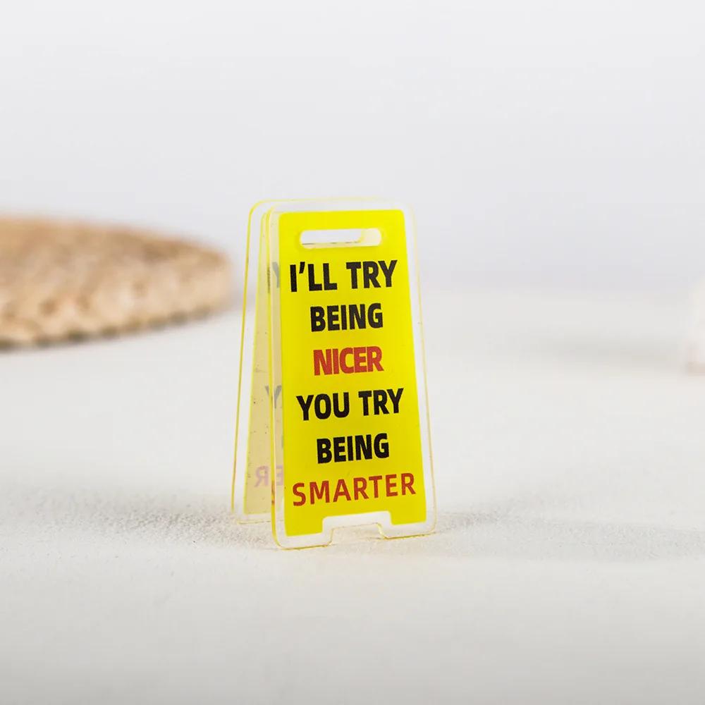 Acrylic Desk Sign "Leave Me Alone, I'm Busy" - Humorous Office Decor, Unisex Gift for Coworkers, Versatile Room Decor