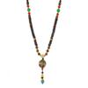 Nepalesiskt halsband retro litterärt träpärlat långt exotiskt tröjkedja damaccessoarer