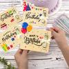4Pcs Birthday Money Holder For Cash Gift Ideas - Fun Money Gift Cash Holder, Wooden Money Birthday Card Holder