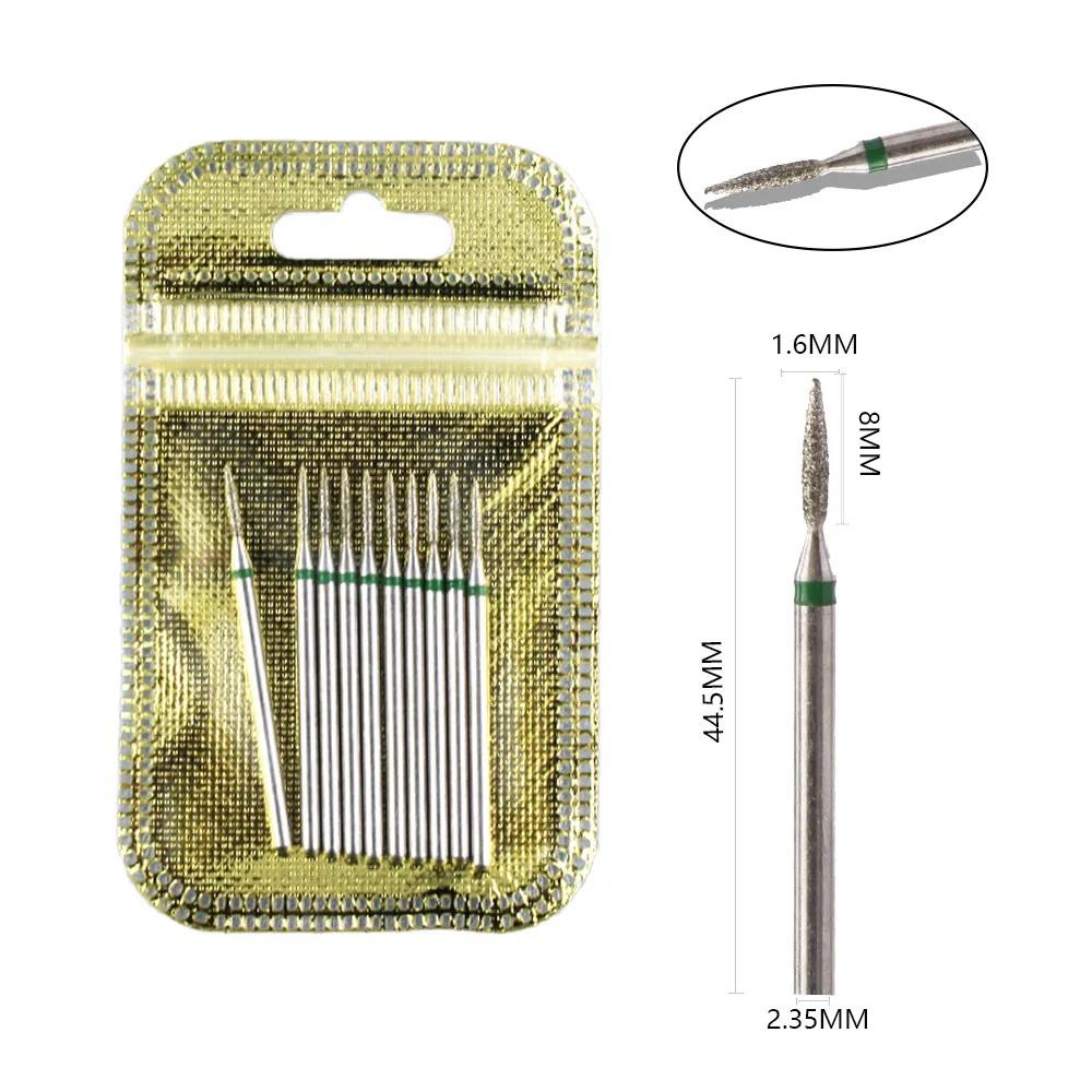 

10 шт., алмазные фрезы, набор сверл для ногтей, аксессуары для маникюра, педикюра, электрическая машина, кисточка для ногтей, инструменты для заусенцев