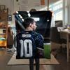 1Pc messi Print Flannel Blanket, High quality Comfortable for All Seasons, Home Decor, Warmth and Comfort, Perfect for Christmas GiftS