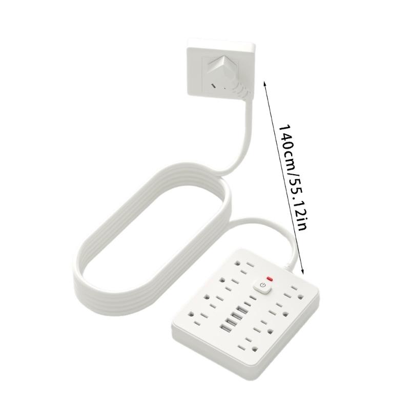 Multifunctional Power Strips Desktop Charging Station 5ft Extension Cord Desktop Receptacle for Office and Travel