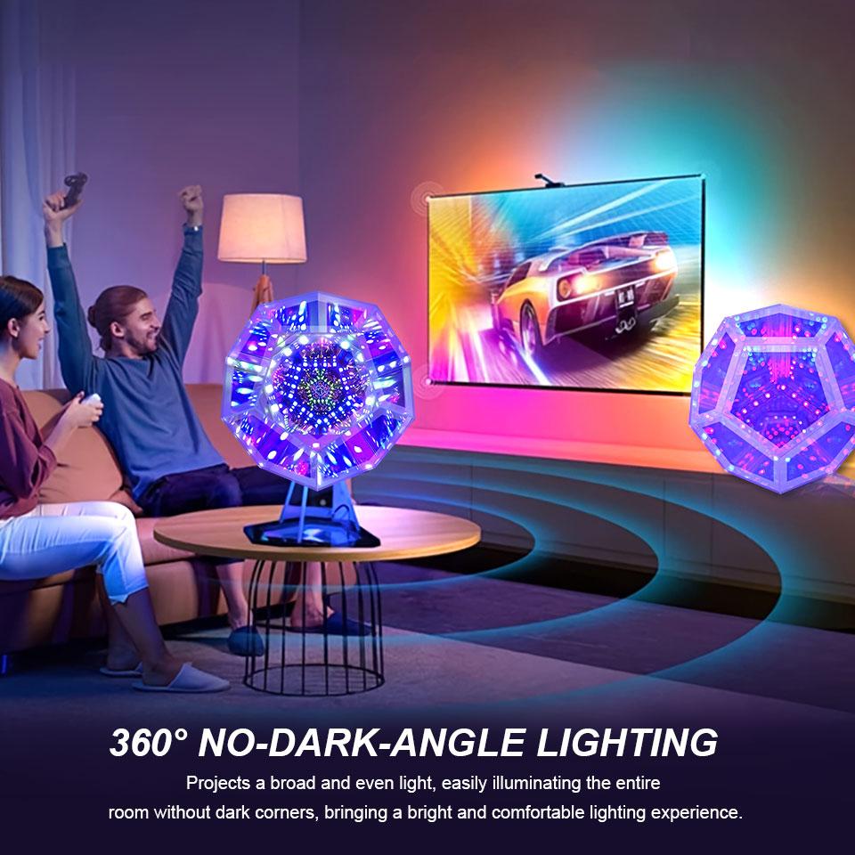Fantasy Geometry Space LED Art Lamp Infinity Dodecaedron Creative Color RGB Art Light Christmas Decor Night Light Birthday Gifts