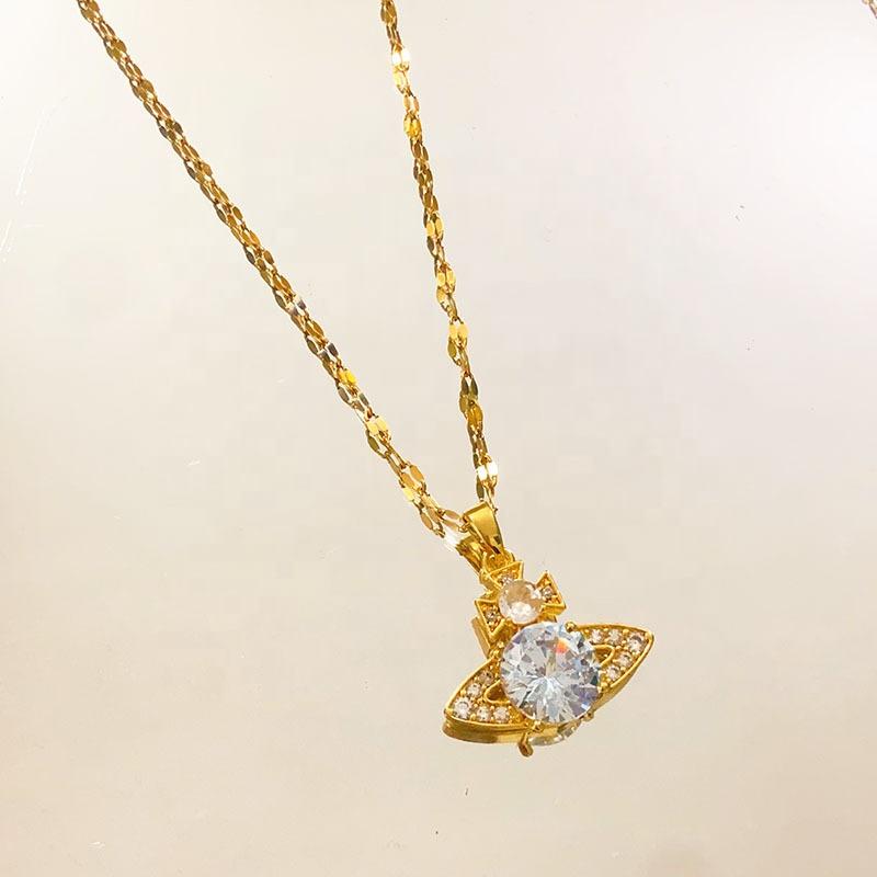 Light Luxury High-End Stainless Steel Necklace With Simple Design Exquisite and Versatile Collarbone Chain Pendant for Women