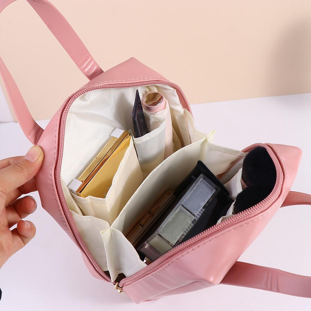 Zipper Makeup Pouch Bag Letter Travel Wash Bag Portable PU Leather Cosmetic Bag  Shopping
