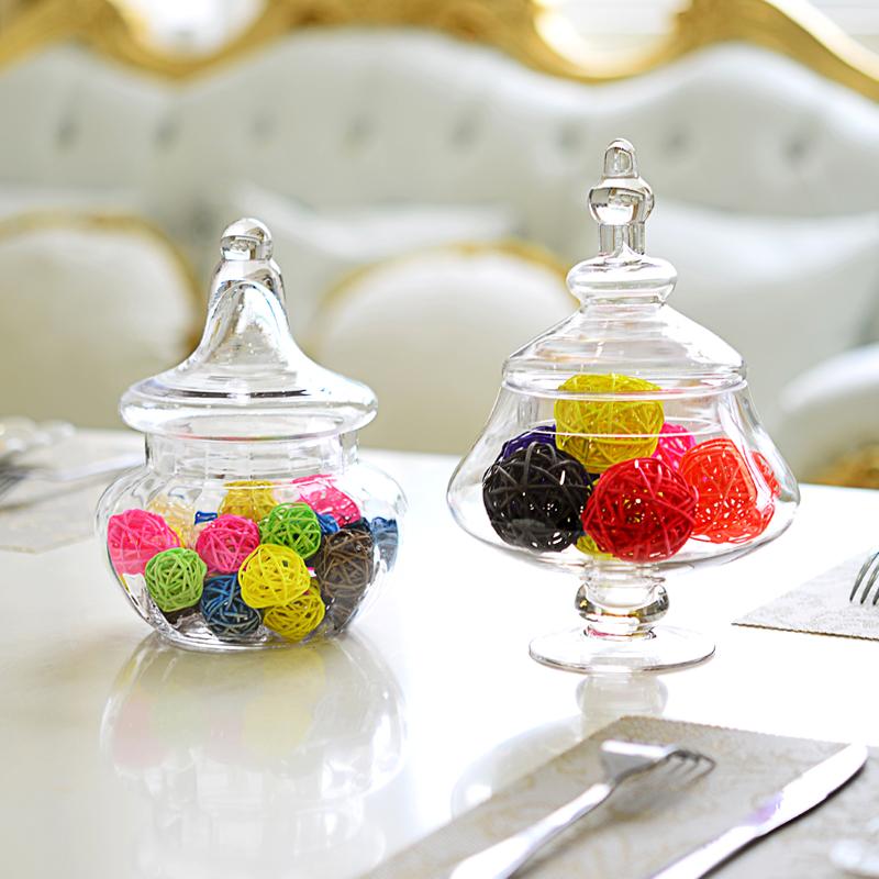 Transparent Glass Bottle Glass Candy Jar Display Decorative Jars Storage Tank Decor Accessories Storage Bottle Food Container