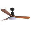 Mid-Century Retro Silent Ceiling Fan Light with Solid Wood Style and Full Spectrum Eye Protection for Bedroom, Living Room, or Dining Room.