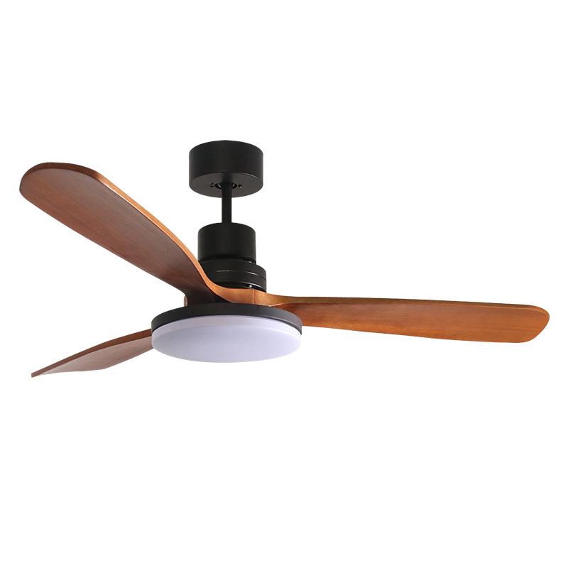 Mid-Century Retro Silent Ceiling Fan Light with Solid Wood Style and Full Spectrum Eye Protection for Bedroom, Living Room, or Dining Room.