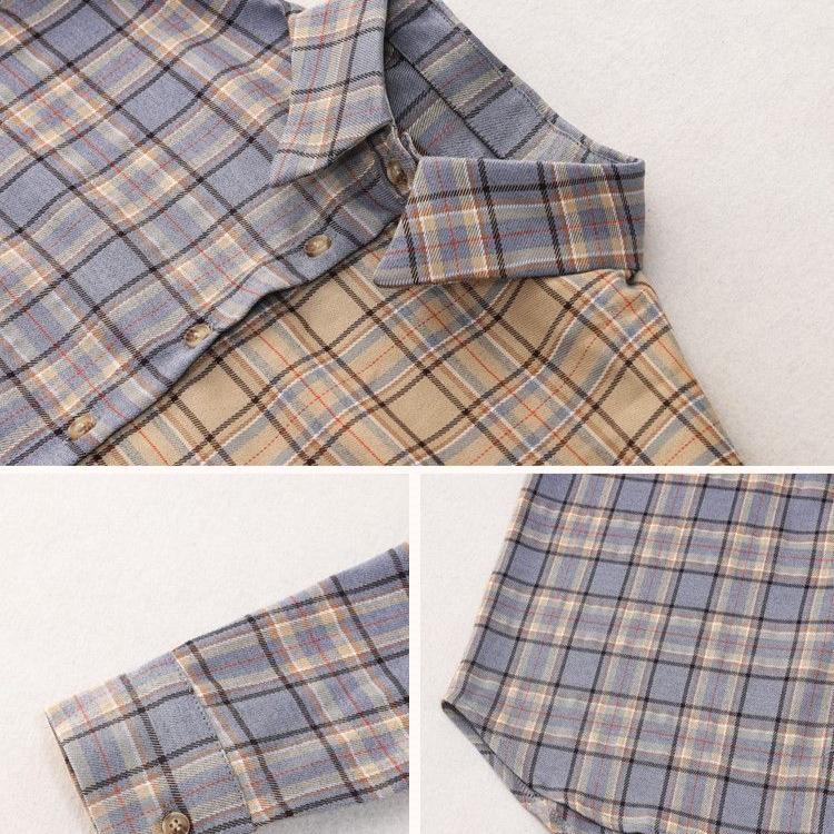 Fashion Printed Spliced Button Pockets Plaid Shirt Female Clothing  Spring and Autumn New Casual Tops Commuter Blouse